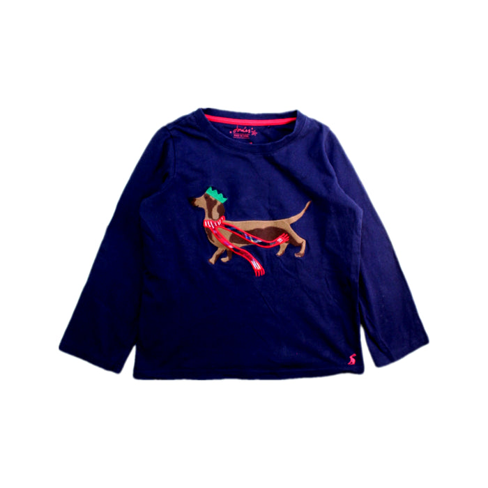 A Navy Long Sleeve T Shirts from Joules in size 5T for boy. (Front View)