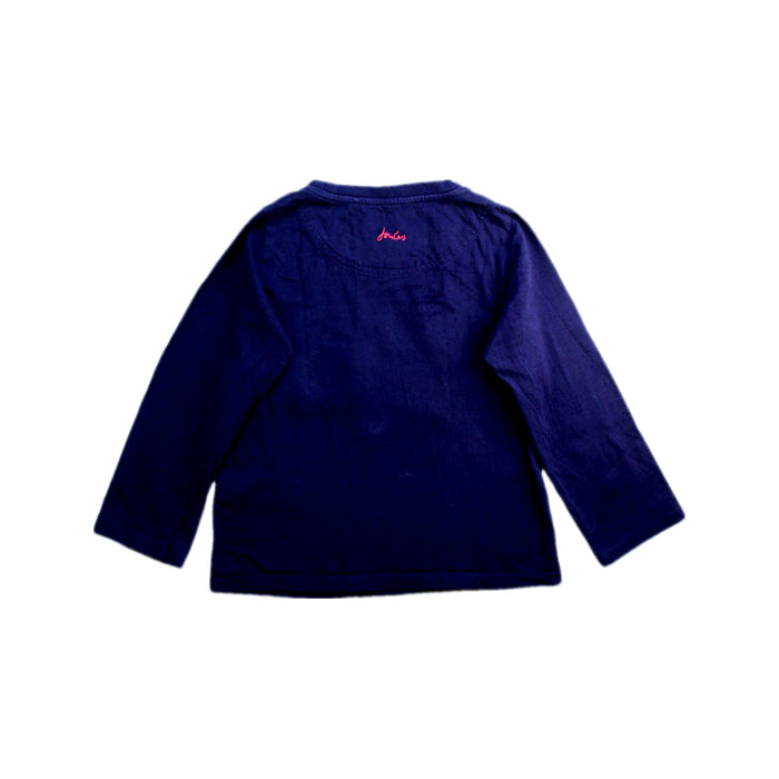 A Navy Long Sleeve T Shirts from Joules in size 5T for boy. (Back View)