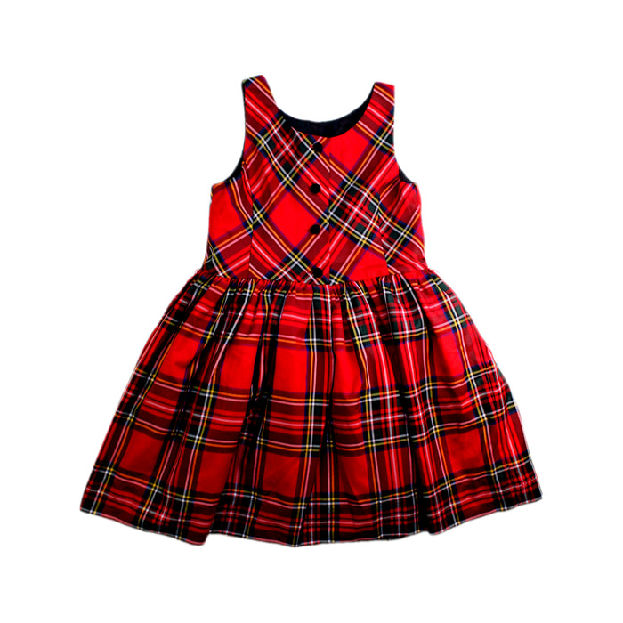 A Red Sleeveless Dresses from Polo Ralph Lauren in size 6T for girl. (Back View)