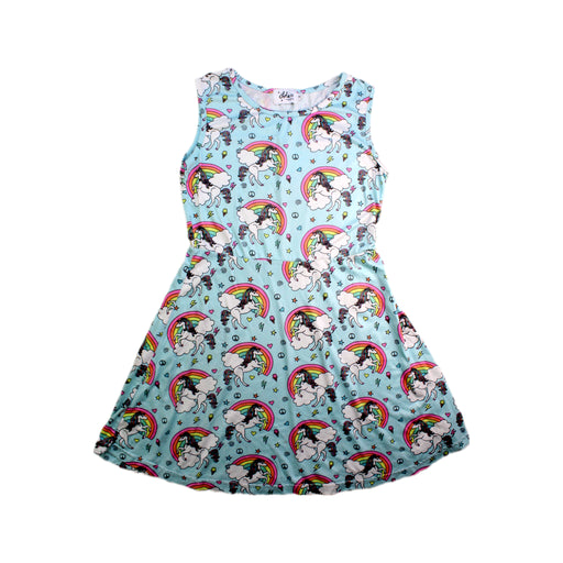 A Blue Sleeveless Dresses from Lola + The Boys in size 8Y for girl. (Front View)