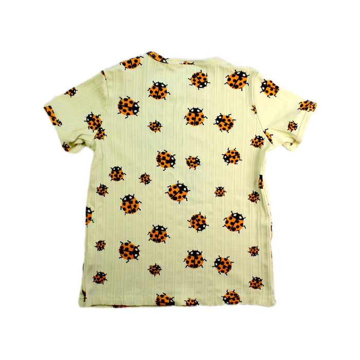 A Yellow Short Sleeve T Shirts from Mini Rodini in size 8Y for girl. (Back View)