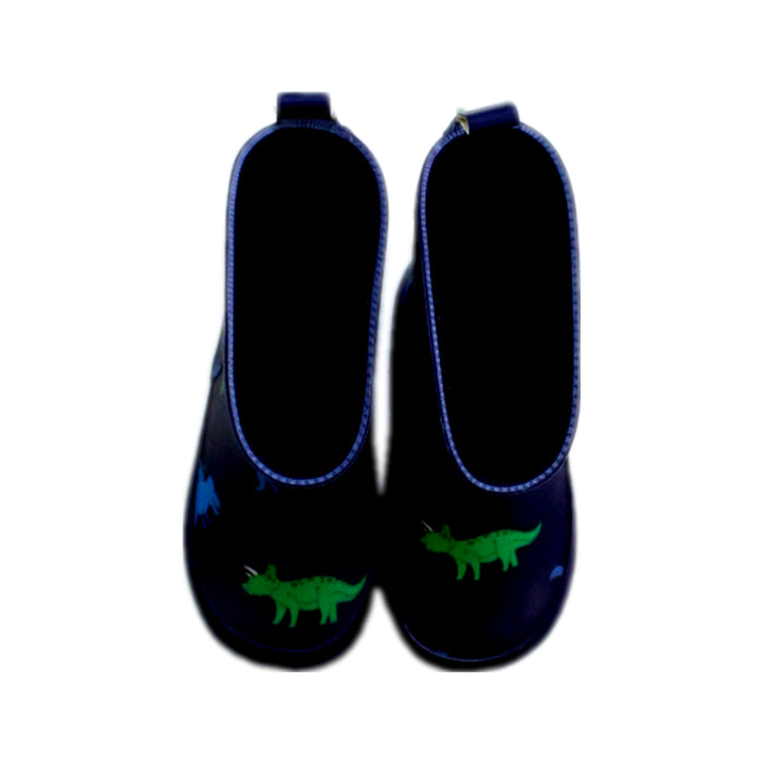 A Navy Rain Boots from Jojo Maman Bébé in size 18-24M for boy. (Back View)