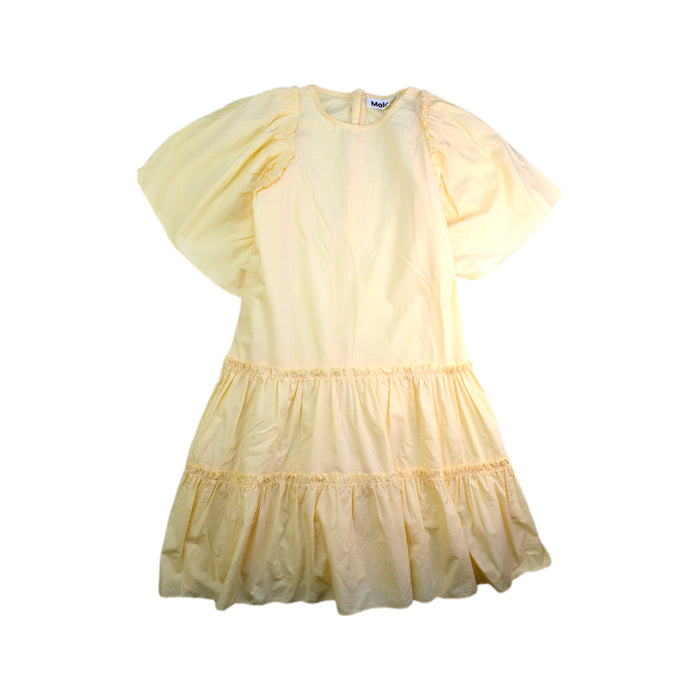 A Yellow Short Sleeve Dresses from Molo in size 11Y for girl. (Front View)