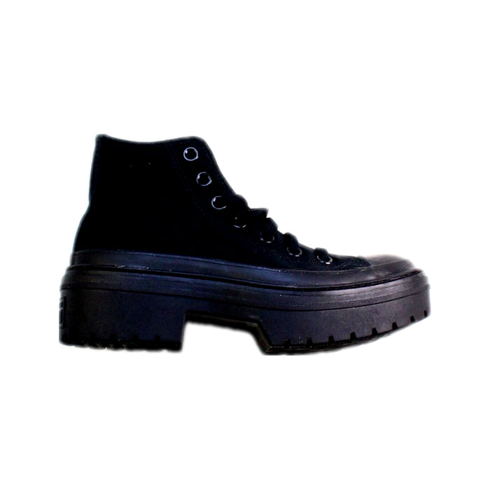 A Black Casual Boots from Converse in size 11Y for girl. (Front View)