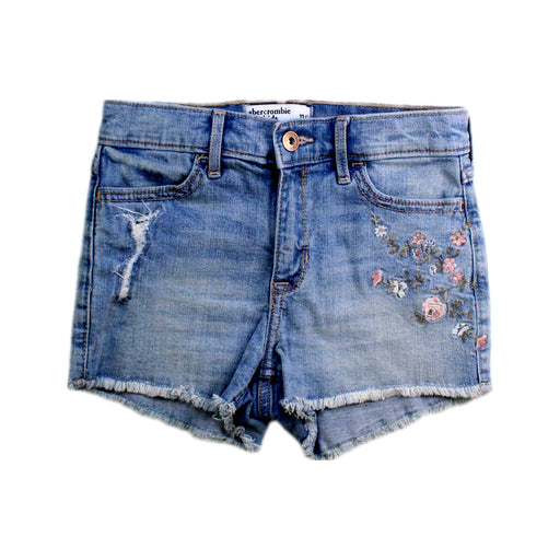 A Blue Shorts from Abercrombie & Fitch in size 11Y for girl. (Front View)