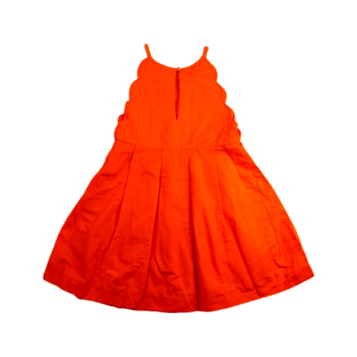 A Orange Sleeveless Dresses from Jacadi in size 6T for girl. (Back View)