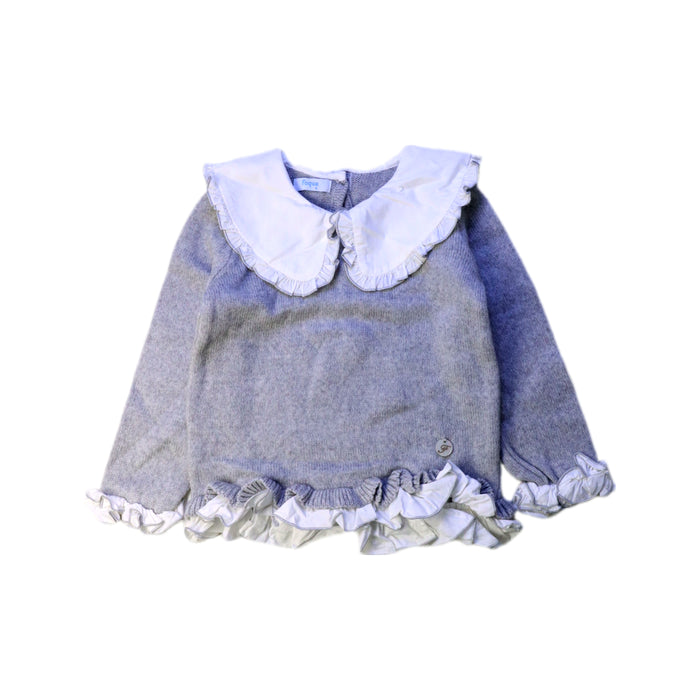 A Grey Long Sleeve Tops from Foque in size 4T for girl. (Front View)