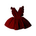 A Burgundy Sleeveless Dresses from Fina Ejerique in size 4T for girl. (Front View)