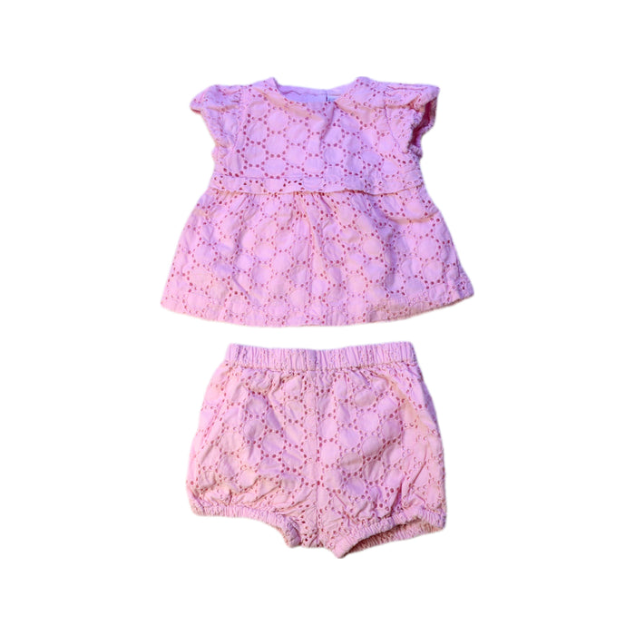 A Pink Shorts Sets from The Little White Company in size 3-6M for girl. (Front View)