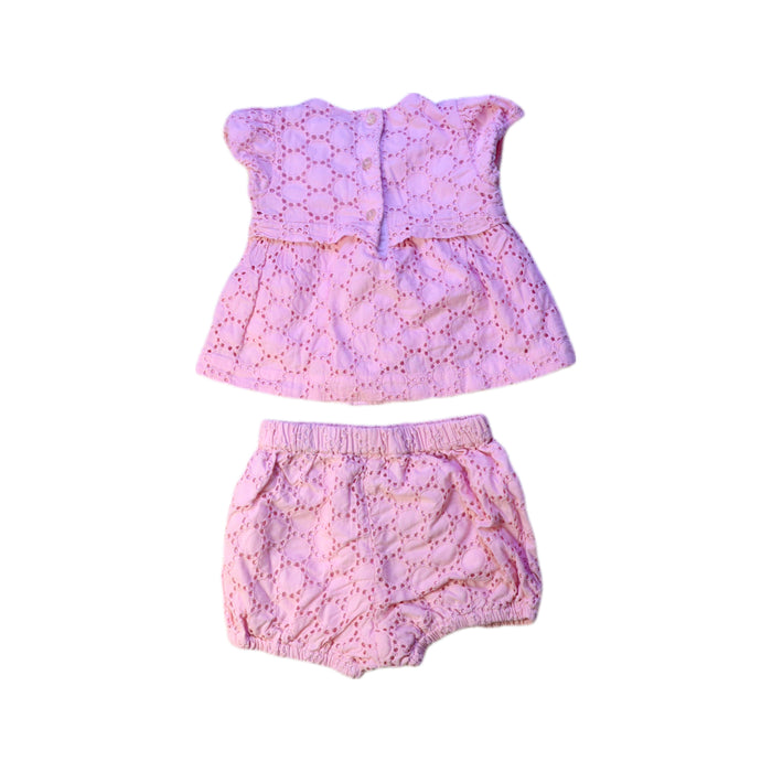 A Pink Shorts Sets from The Little White Company in size 3-6M for girl. (Back View)