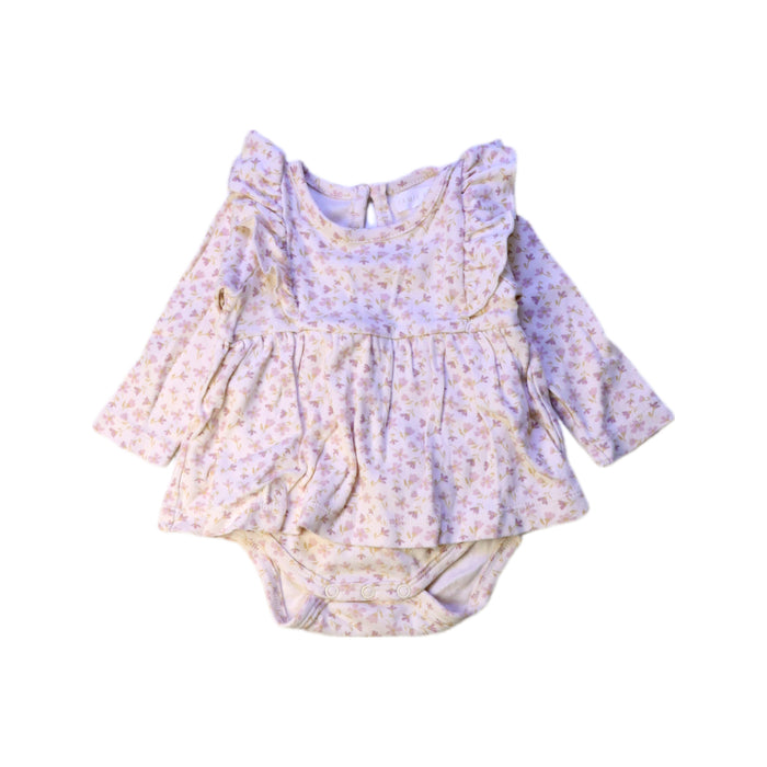 A Pink Long Sleeve Bodysuits from Jamie Kay in size 3-6M for girl. (Front View)