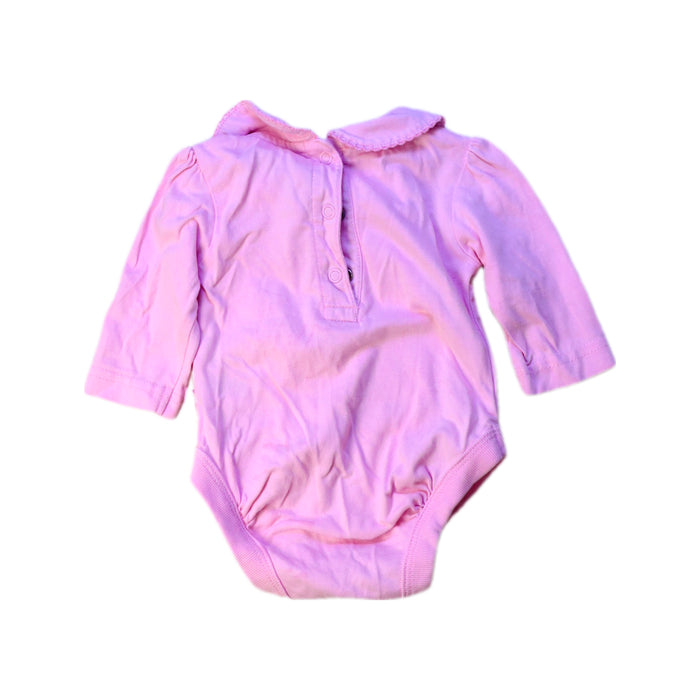 A Pink Long Sleeve Bodysuits from Jojo Maman Bébé in size 0-3M for girl. (Back View)