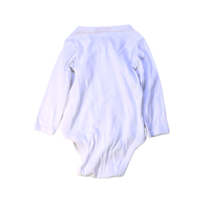 A White Long Sleeve Bodysuits from Jacadi in size 0-3M for neutral. (Back View)