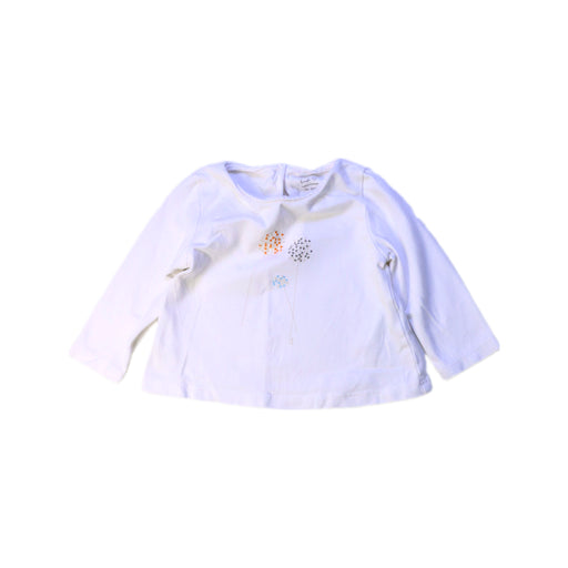 A White Long Sleeve Tops from Knot in size 0-3M for neutral. (Front View)