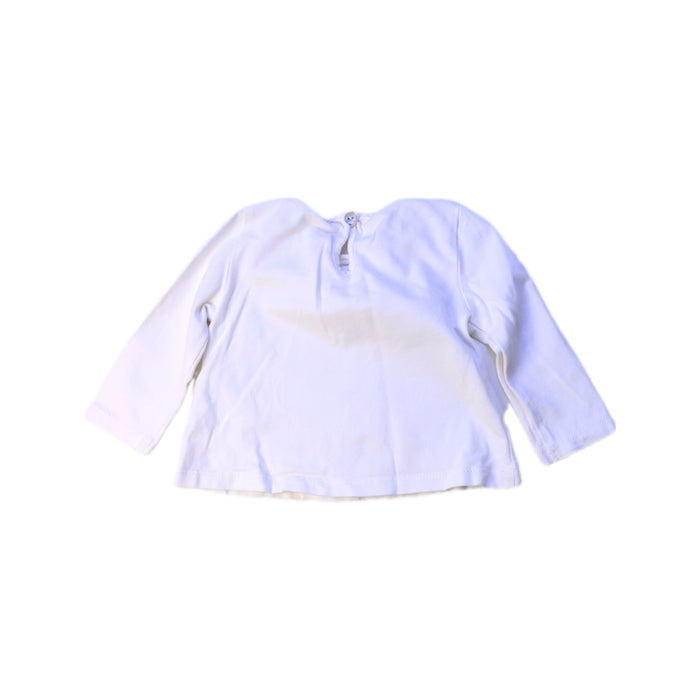 A White Long Sleeve Tops from Knot in size 0-3M for neutral. (Back View)