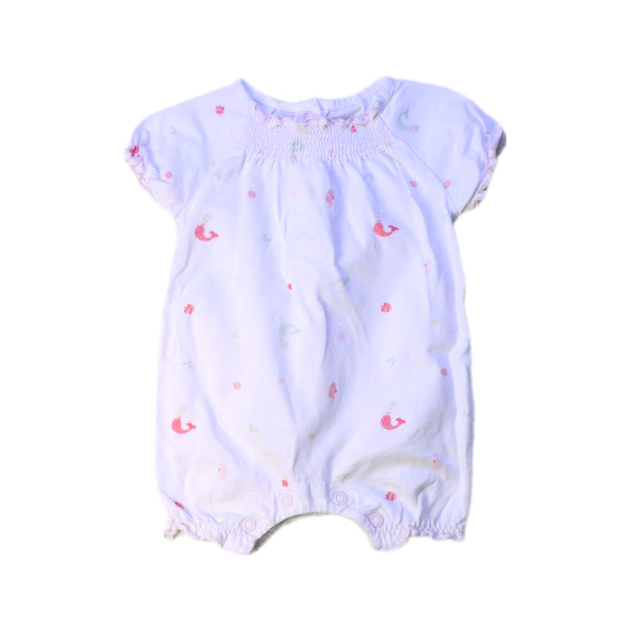 A White Short Sleeve Rompers from The Little White Company in size Newborn for girl. (Front View)