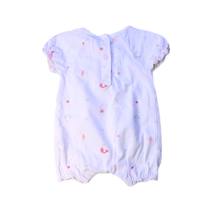 A White Short Sleeve Rompers from The Little White Company in size Newborn for girl. (Back View)