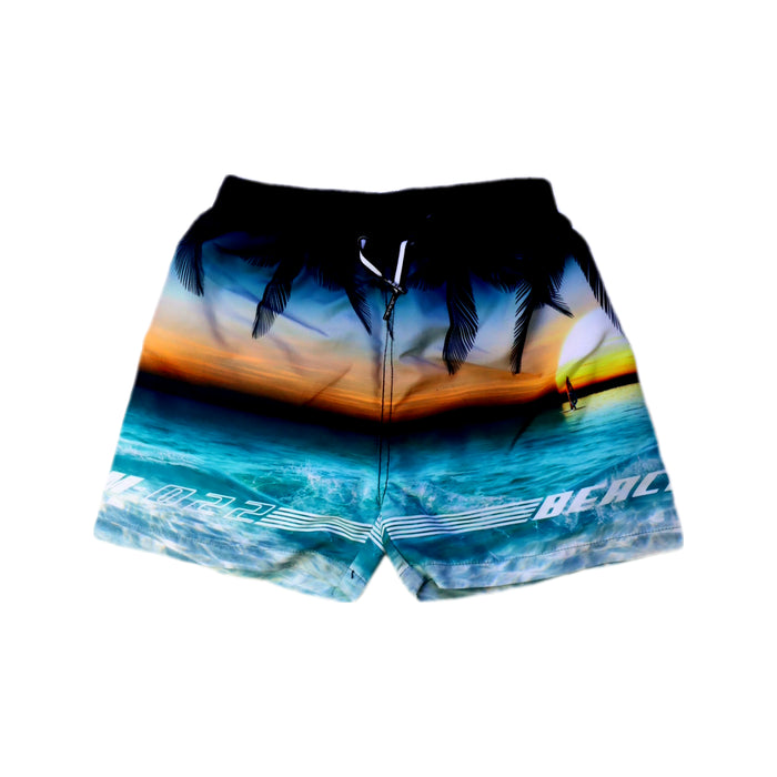 A Blue Swim Shorts from Molo in size 7Y for boy. (Front View)