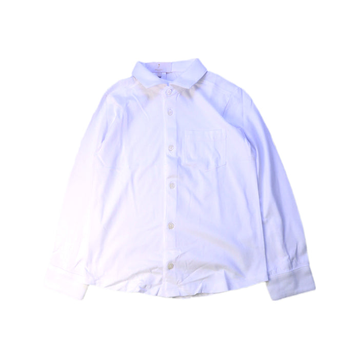 A White Long Sleeve Shirts from Jacadi in size 6T for boy. (Front View)