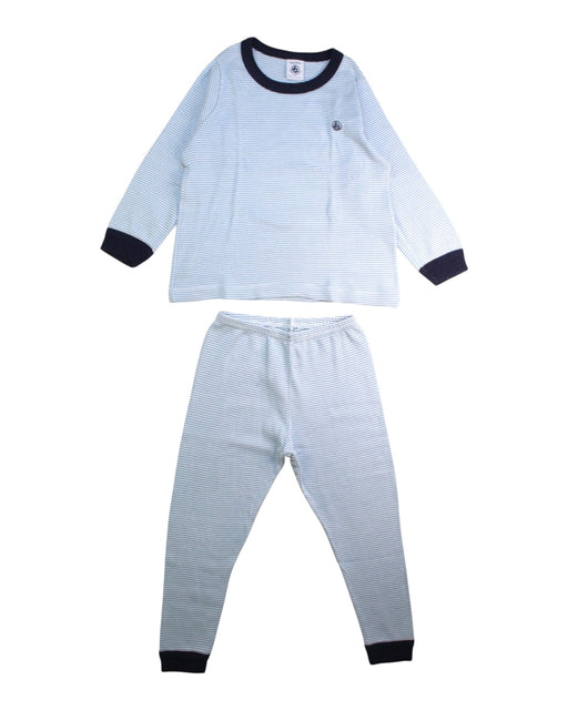 A Blue Pyjama Sets from Petit Bateau in size 3T for boy. (Front View)