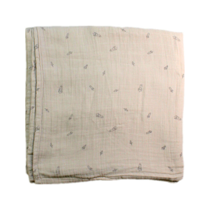 A Beige Swaddles from Mushie in size 0-3M for boy. (Front View)