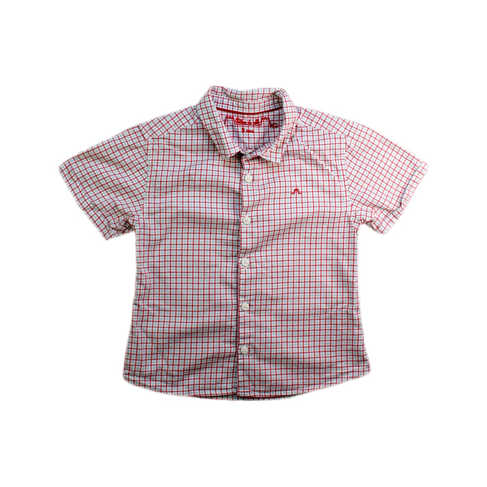 A White Short Sleeve Shirts from Chateau de Sable in size 3T for boy. (Front View)