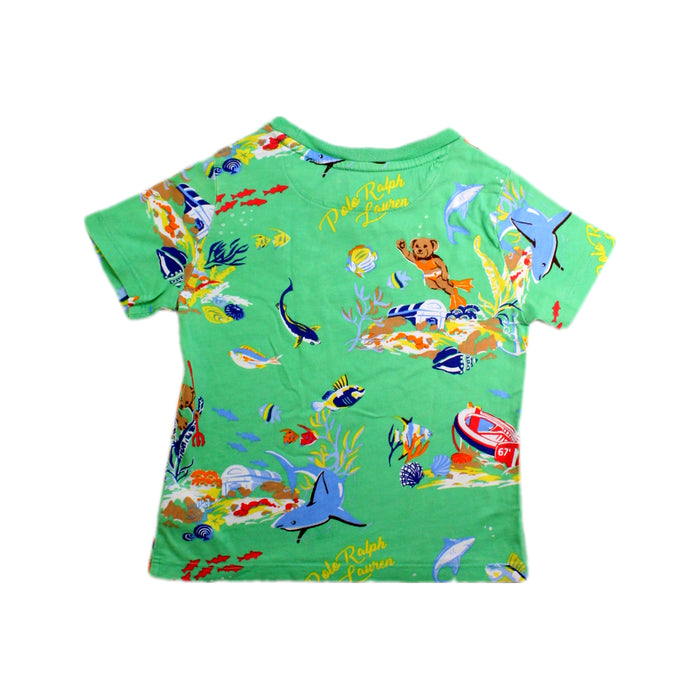 A Green Short Sleeve T Shirts from Ralph Lauren in size 18-24M for boy. (Back View)
