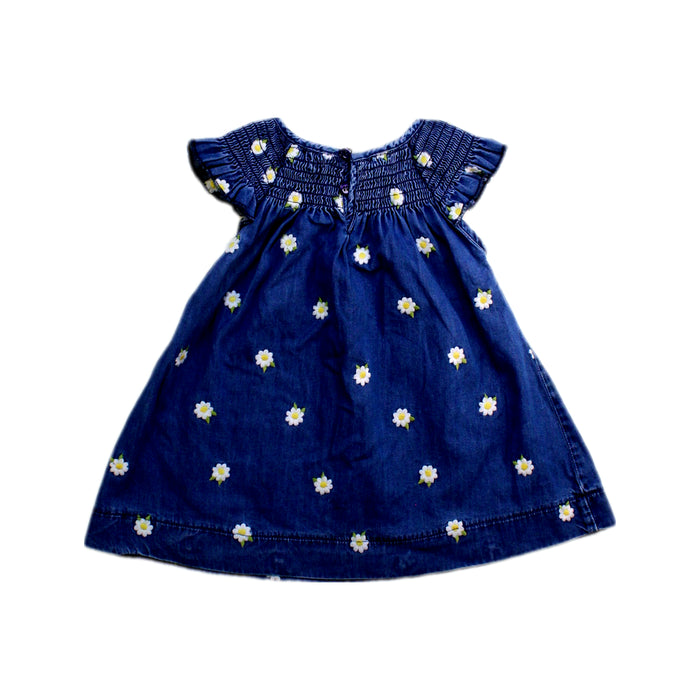 A Blue Sleeveless Dresses from Mayoral in size 6-12M for girl. (Back View)