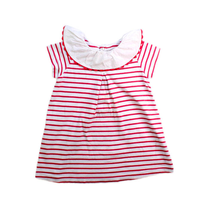 A Red Short Sleeve Dresses from Jacadi in size 12-18M for girl. (Front View)