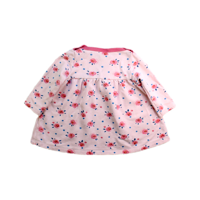 A Pink Long Sleeve Dresses from Petit Bateau in size 6-12M for girl. (Back View)