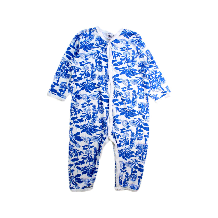 A Blue Onesies from Petit Bateau in size 12-18M for boy. (Front View)