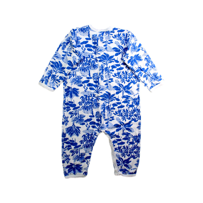 A Blue Onesies from Petit Bateau in size 12-18M for boy. (Back View)