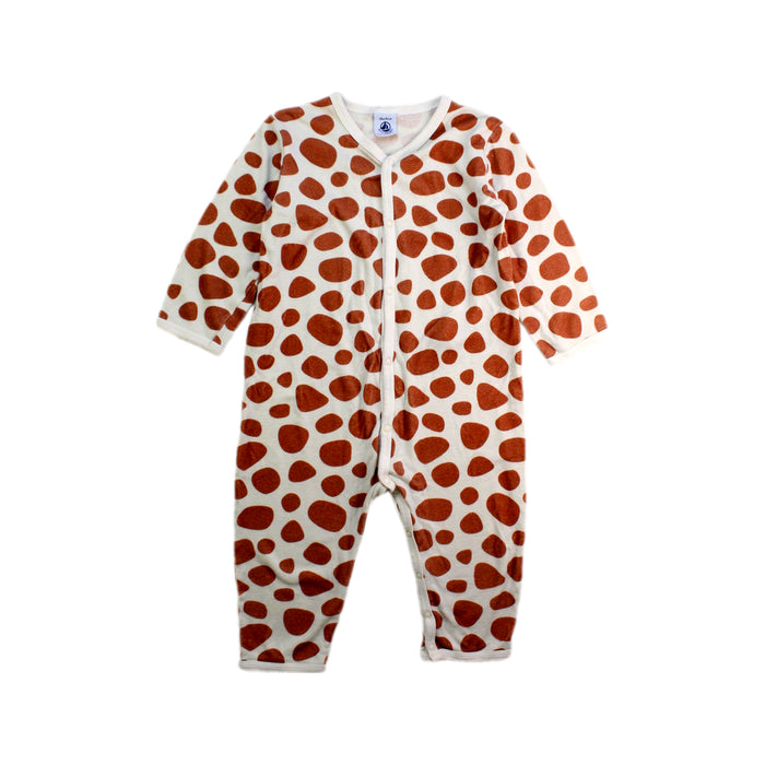 A White Onesies from Petit Bateau in size 12-18M for boy. (Front View)