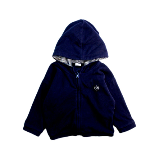 A Navy Hooded Sweatshirts from Petit Bateau in size 18-24M for boy. (Front View)