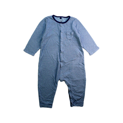 A Blue Onesies from Petit Bateau in size 12-18M for boy. (Front View)