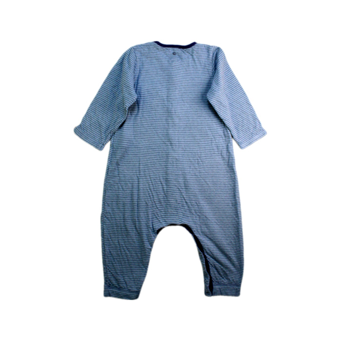 A Blue Onesies from Petit Bateau in size 12-18M for boy. (Back View)