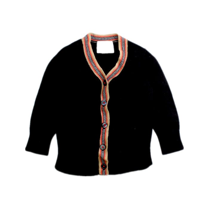 A Black Cardigans from Burberry in size 6-12M for neutral. (Front View)