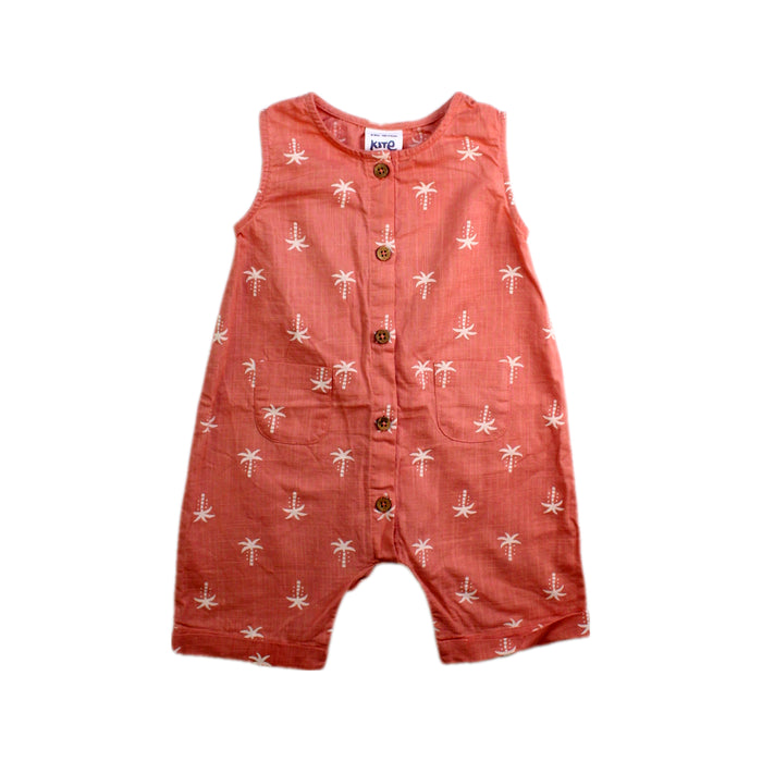A Peach Sleeveless Rompers from Kite in size 6-12M for girl. (Front View)