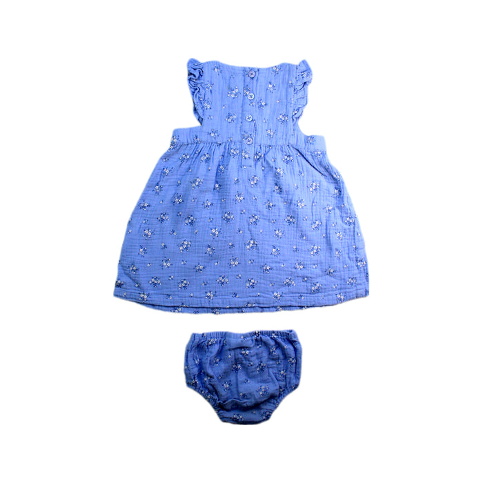 A Blue Dress Sets from Jojo Maman Bébé in size 6-12M for girl. (Back View)