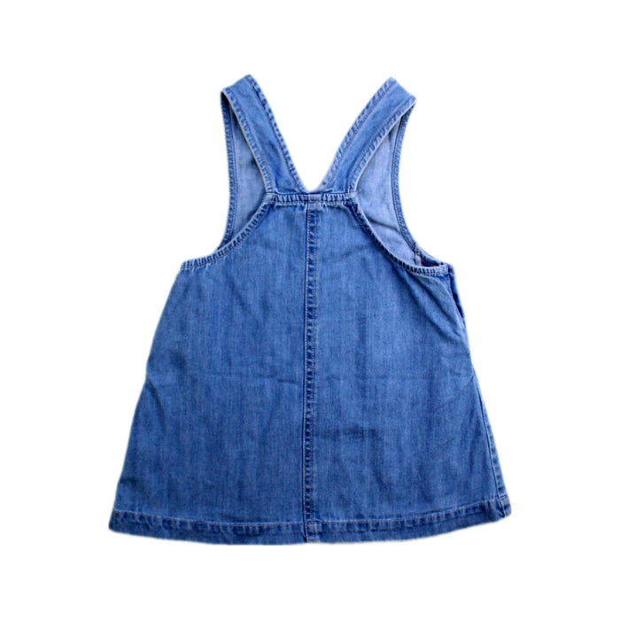 A Blue Overall Dresses from Mothercare in size 6-12M for girl. (Back View)
