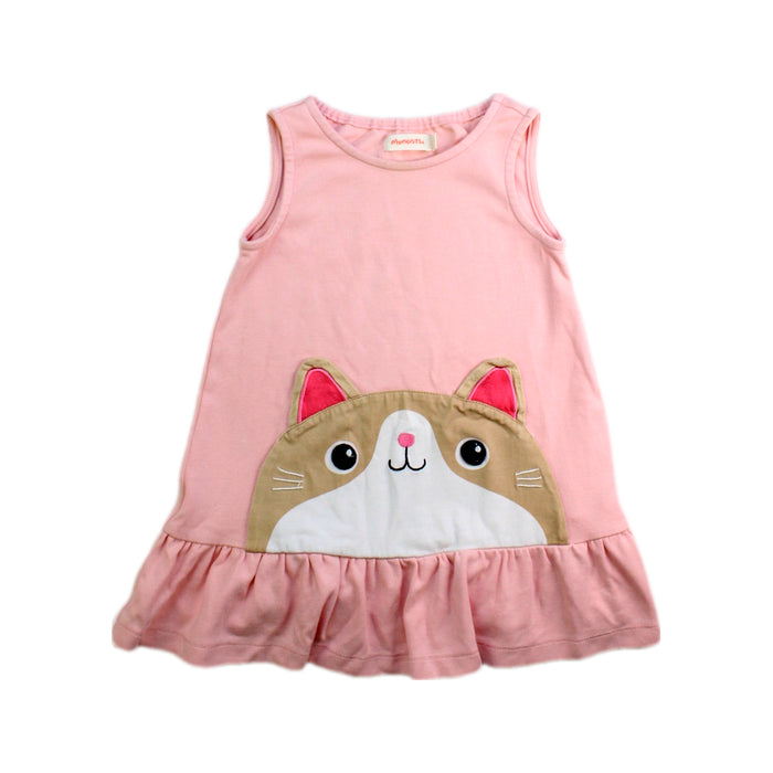 A Pink Sleeveless Dresses from Momonittu in size 12-18M for girl. (Front View)