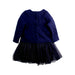 A Navy Long Sleeve Dresses from Petit Bateau in size 18-24M for girl. (Back View)