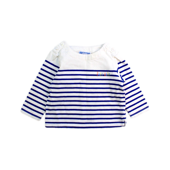 A White Long Sleeve Tops from Jacadi in size 3-6M for boy. (Front View)