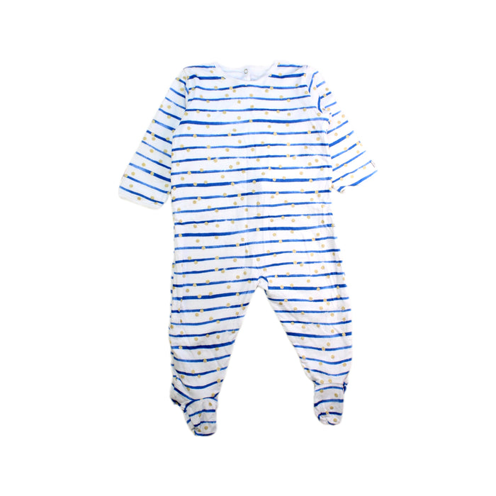 A Blue Onesies from Petit Bateau in size 6-12M for boy. (Front View)