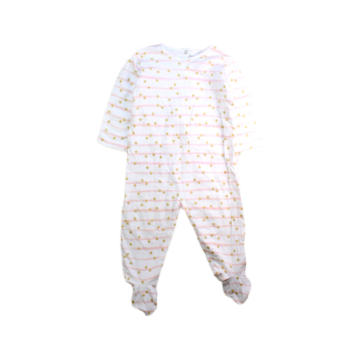 A White Onesies from Petit Bateau in size 6-12M for girl. (Front View)