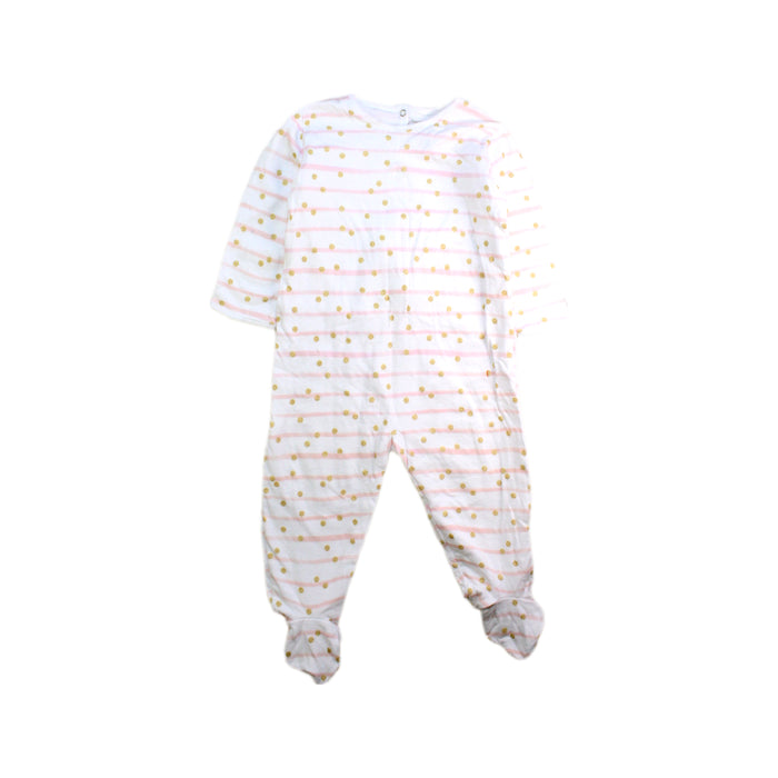 A White Onesies from Petit Bateau in size 6-12M for girl. (Front View)