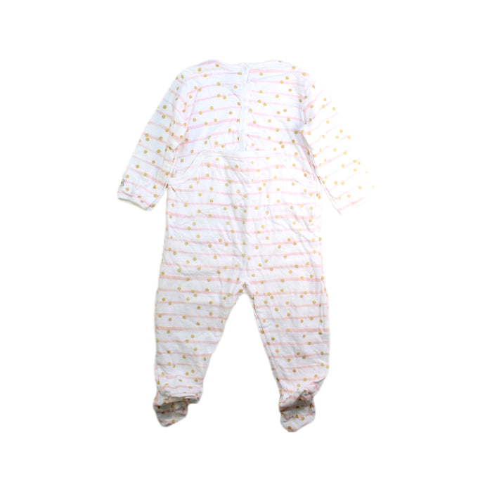 A White Onesies from Petit Bateau in size 6-12M for girl. (Back View)