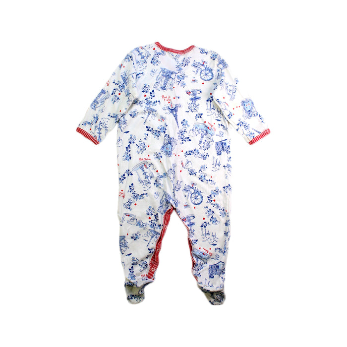 A White Onesies from Petit Bateau in size 6-12M for girl. (Back View)