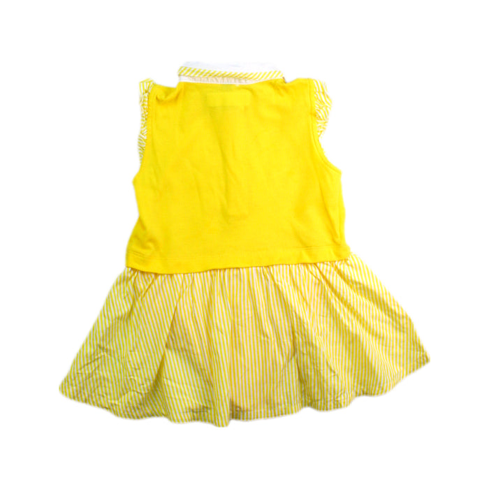 A Yellow Sleeveless Dresses from Ferrari in size 6-12M for girl. (Back View)