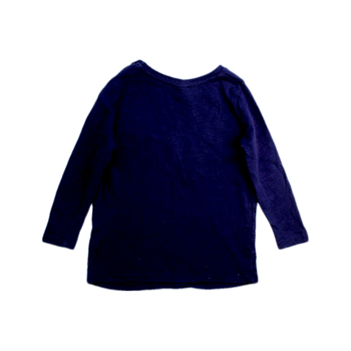 A Navy Long Sleeve Tops from Seed in size 2T for girl. (Back View)